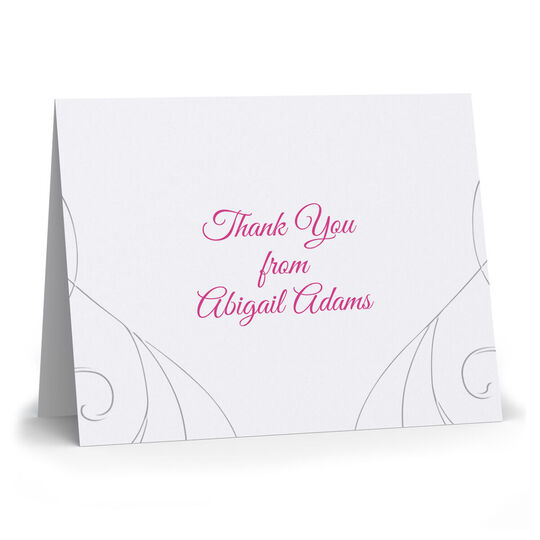 Art Deco Swirl Folded Note Cards on Double Thick Stock